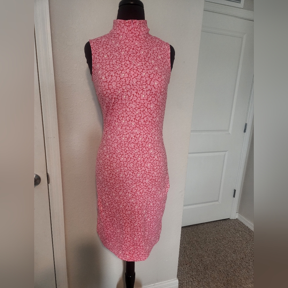 J. McLaughlin Pink Patterned Midi Dress